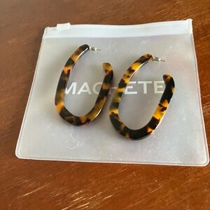Machete Tortoise Shell Hoop Earrings